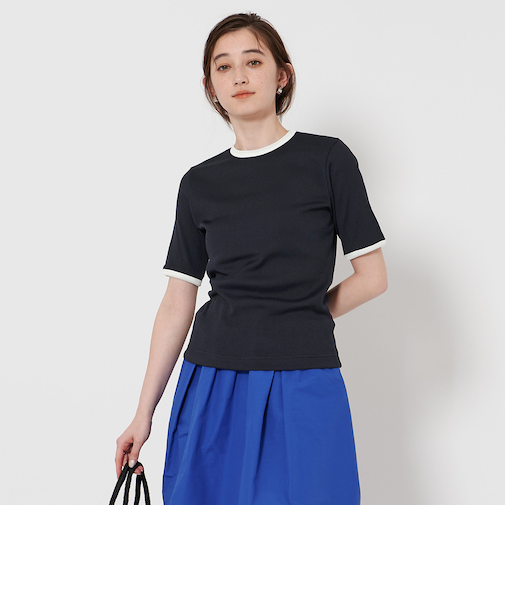 リブ バイカラーパイピング Tシャツ