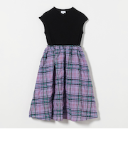 テレコ×チェック ワンピース / キッズ  100cm-130cm
