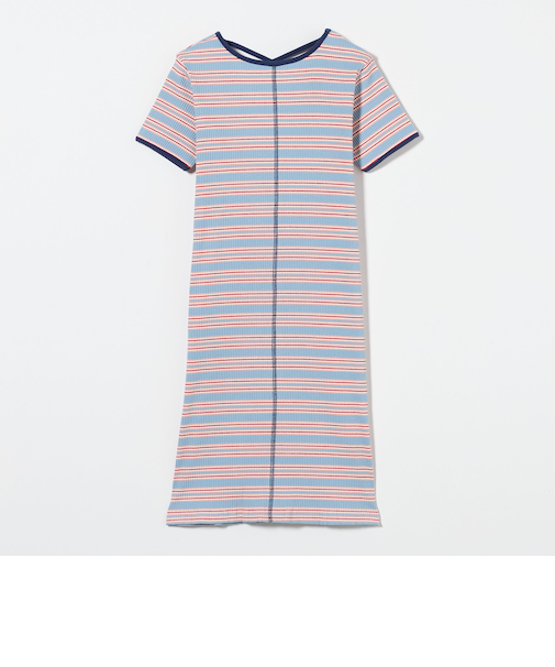 カット マルチボーダーTシャツ ワンピース / キッズ 100cm-130cm