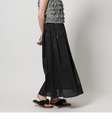 コットン タックティアード マキシスカート