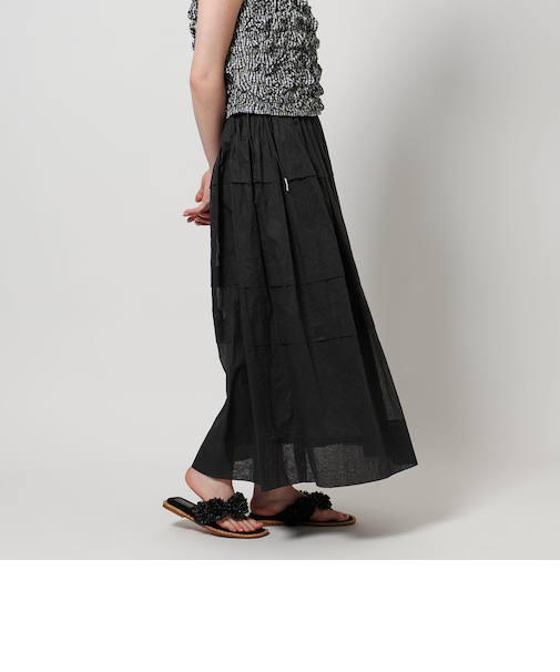 コットン タックティアード マキシスカート