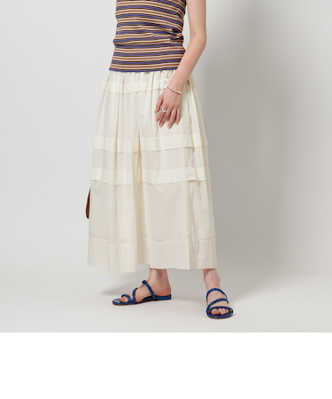コットン タックティアード マキシスカート