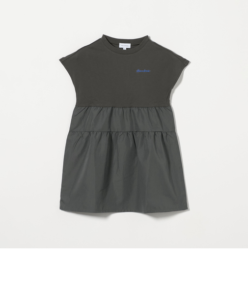 天竺×布帛 プリント ワンピース / キッズ 100cm-130cm