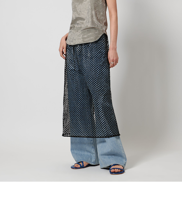 メッシュ スパングル スカート