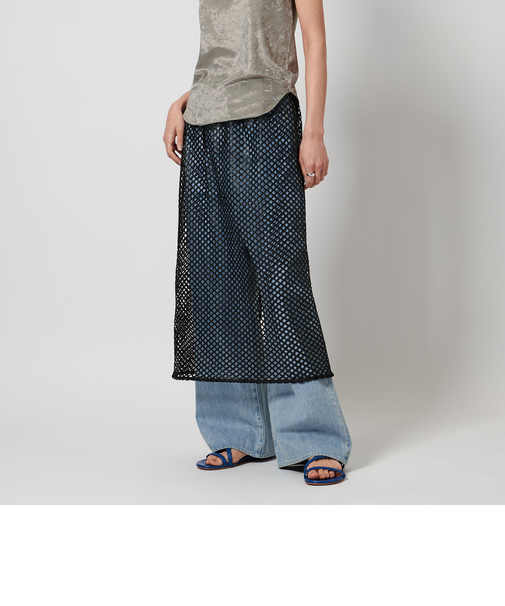 メッシュ スパングル スカート