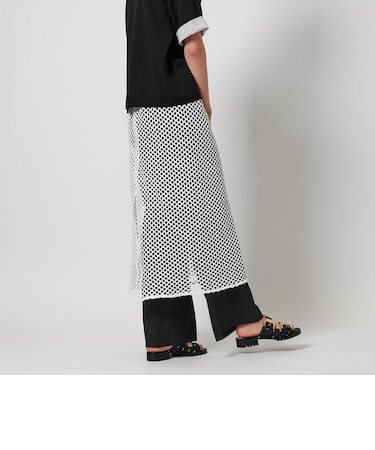 メッシュ スパングル スカート