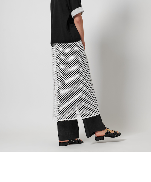 メッシュ スパングル スカート