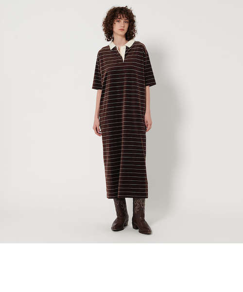 6 ROKUベロア ボーダーワンピース 美品 6(ROKU)＞ベロア ボーダーワンピース｜ユナイテッドアローズ