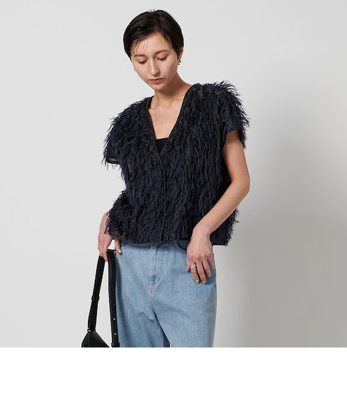 ヘアリー カットジャガード ベスト