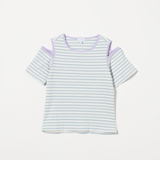 ボーダー 肩スリット Tシャツ / キッズ  140cm-160cm