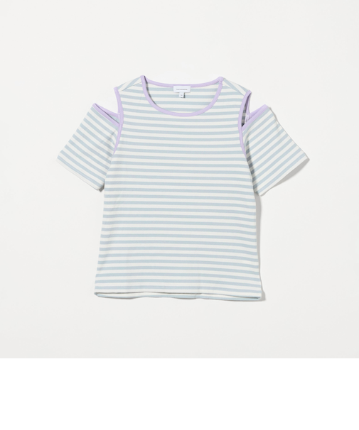 ボーダー 肩スリット Tシャツ / キッズ  140cm-160cm