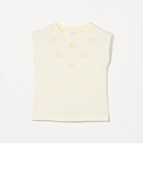 フラワーモチーフ Tシャツ / キッズ  100cm-160cm - 吸水速乾 -