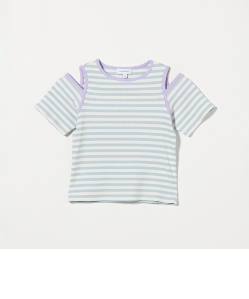 ボーダー 肩スリット Tシャツ / キッズ  100cm-130cm