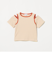 ボーダー 肩スリット Tシャツ / キッズ  100cm-130cm