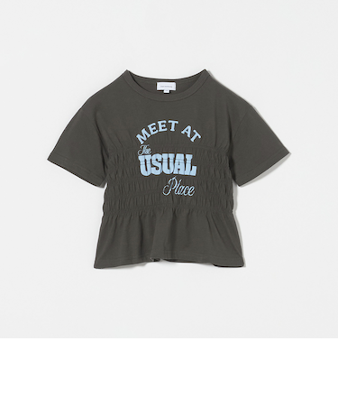 シャーリングプリント Tシャツ / キッズ 100cm-130cm