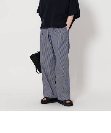 ストライプ タック イージーパンツ