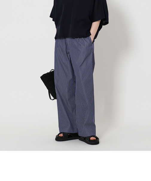 ストライプ タック イージーパンツ