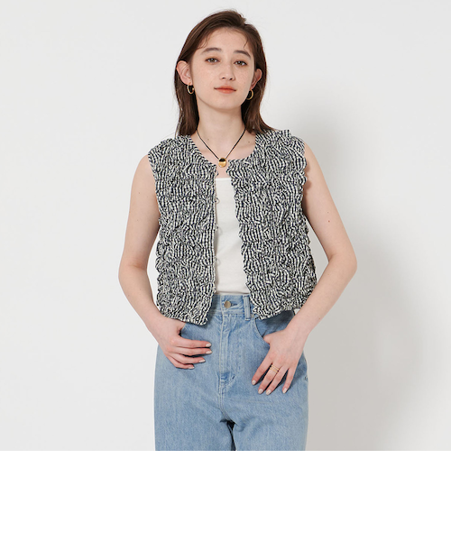 一時変更◾️ユナイテッドアローズ⭐️レース風パッチワークジレ　送料込 ユナイテッドアローズ⭐️レース風パッチワークジレ 送料込 パッチ