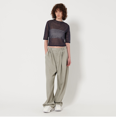 ＜6(ROKU)＞オックスフォード タック パンツ