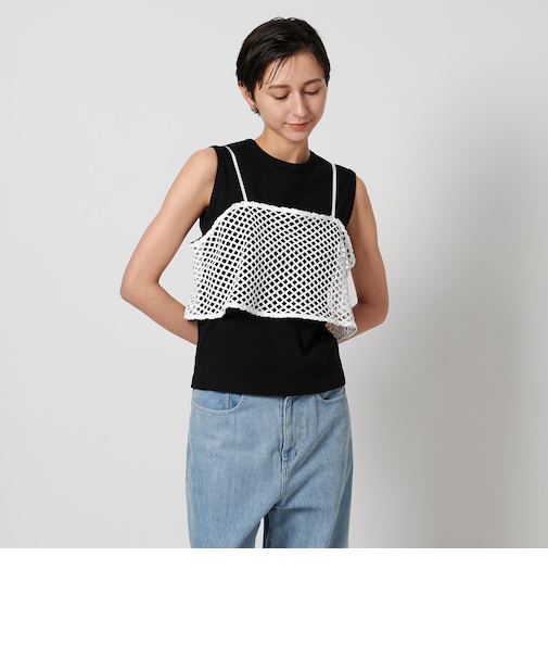 メッシュ スパングル キャミソール