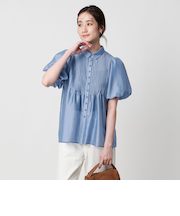 シルキーピンタック ショートスリーブ ブラウス