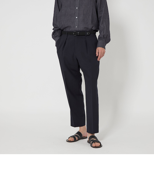 ＜SOVEREIGN＞ ウール １プリーツ ワイドテーパード スラックス