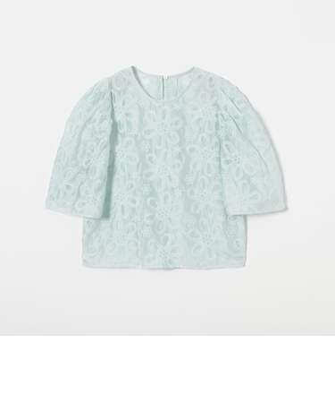 <EMMEL REFINES>EM フラワー シシュウ シアー ブラウス