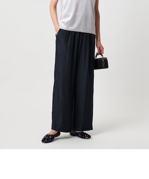 シャンブレー ドロスト イージーパンツ