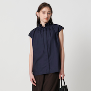 フリルカラー フレンチスリーブ ブラウス