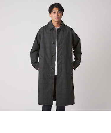 チェック ルーズ バルカラーコート<A DAY IN THE LIFE>