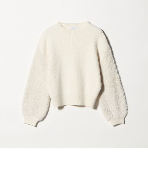 6(ROKU) ＞アルパカウール スリット クルーネック ニット プル