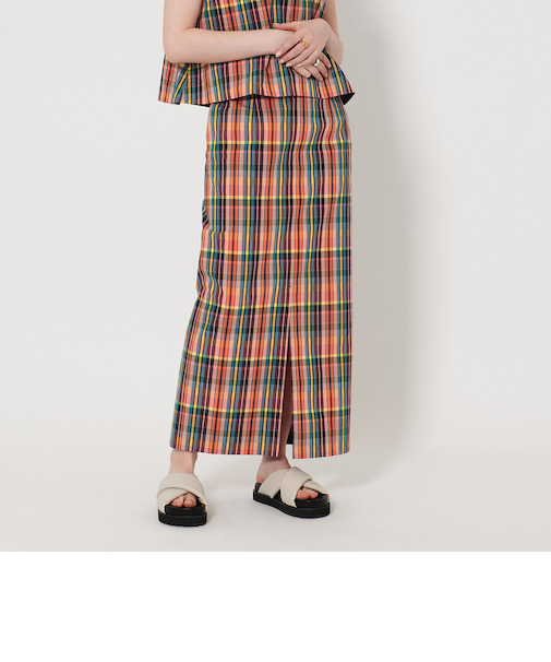 チェック タイトマキシ スカート