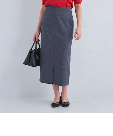 ［size SHORTあり］キチントボトムス Iライン スリム タイト スカート シャンブレー