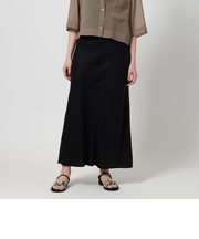 麻ブレンド バイアス マキシスカート