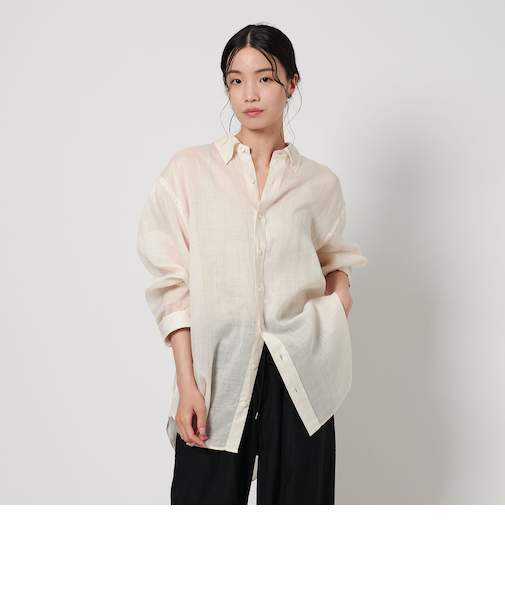 麻 ビッグ シャツ -ウォッシャブル-