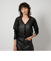 ＜6 (ROKU)＞レース ジャカード カーディガン