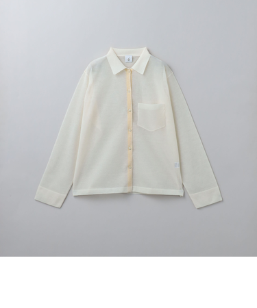 ＜6(ROKU)＞シアーカラーポイント ニット シャツカーディガン