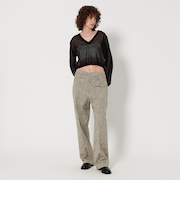 ＜6(ROKU)＞コットンレーヨン ネップ ベルト パンツ