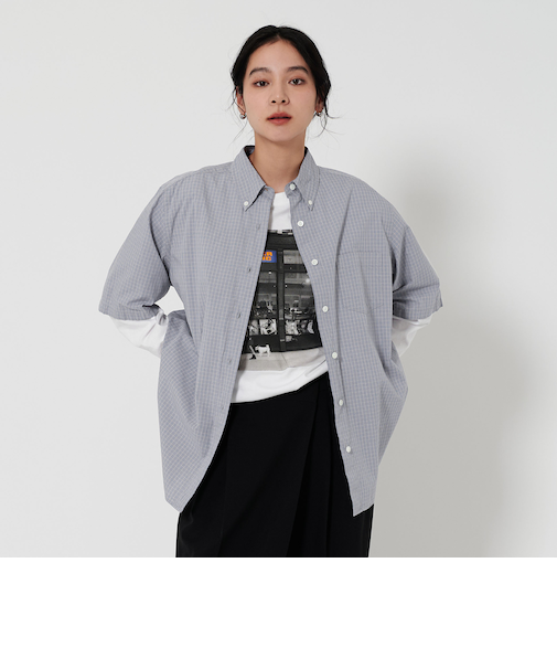 コットンチェック ショートスリーブ シャツ