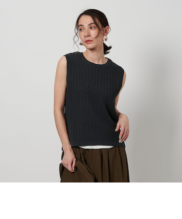 ジャガードノースリーブニット -ウォッシャブル-