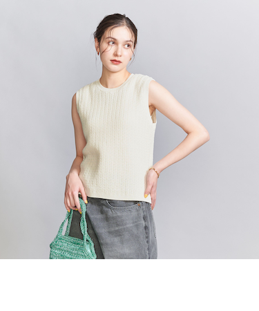 ジャガードノースリーブニット -ウォッシャブル-