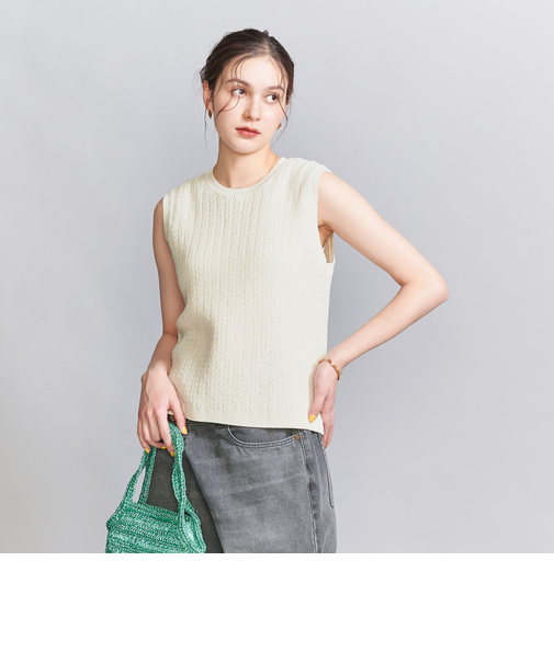 ジャガードノースリーブニット -ウォッシャブル-