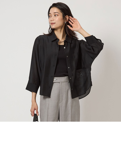 エアリー シアー シャツ -ウォッシャブル・接触冷感-