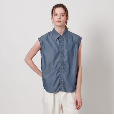 ＜ASTRAET＞デニムライク ノースリーブシャツ