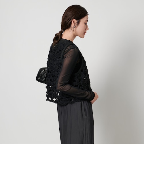 ユナイテッドアローズ UNITED ARROWS チュールメッシュベスト 黒 チュール メッシュ ベスト｜ユナイテッドアローズ アウトレットの