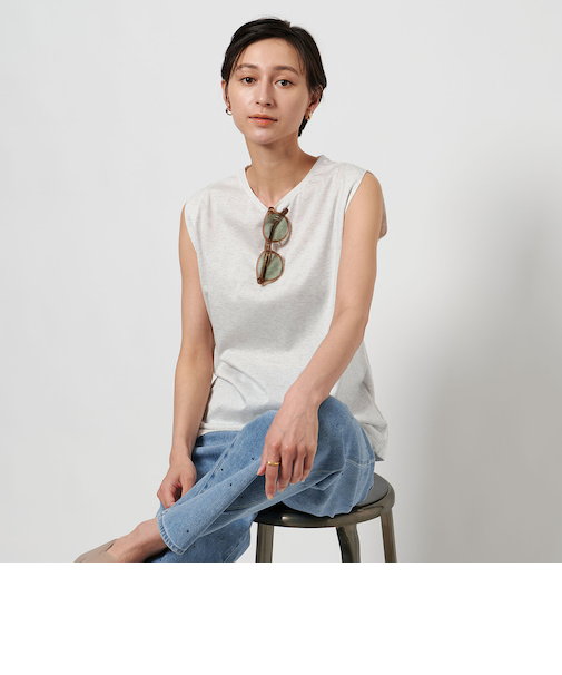 ベーシック ノースリーブ カットソー