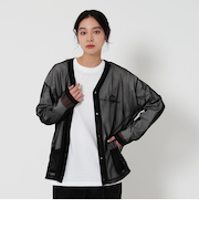 【別注】＜Charcoal＞メッシュ Vネック カーディガン