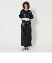 ＜6(ROKU)＞ポリエステル サテン ロングスカート