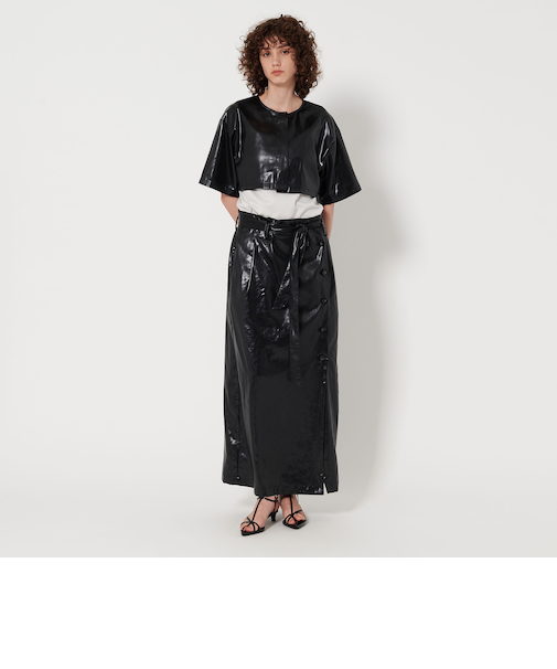 ＜6(ROKU)＞ポリエステル サテン ロングスカート