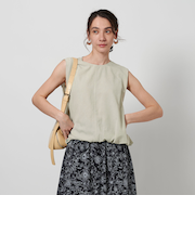 【Wardrobe DAILY MINIMAL】バルーン ノースリーブブラウス -ウォッシャブル-